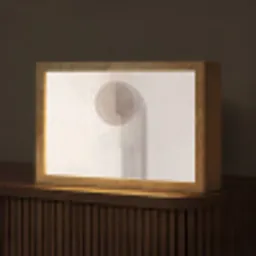 Minimalistisch - Cirkel - Lichtgrijs Light Box met kabel (Tafellamp) klein -z3d_website