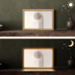 Minimalistisch - Cirkel - Lichtgrijs Light Box met kabel (Tafellamp) klein -sfeer3