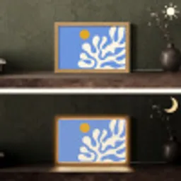 Minimalistisch - Organisch patroon - Blauw Light Box met kabel (Tafellamp) klein -sfeer3