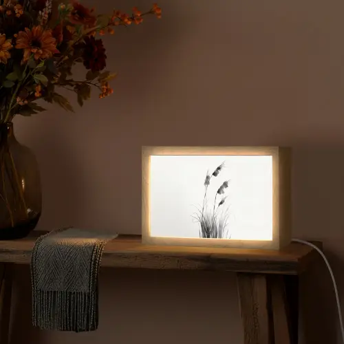 Minimalistisch - Stelen - Wit Light Box met kabel (Tafellamp) klein -sfeer4