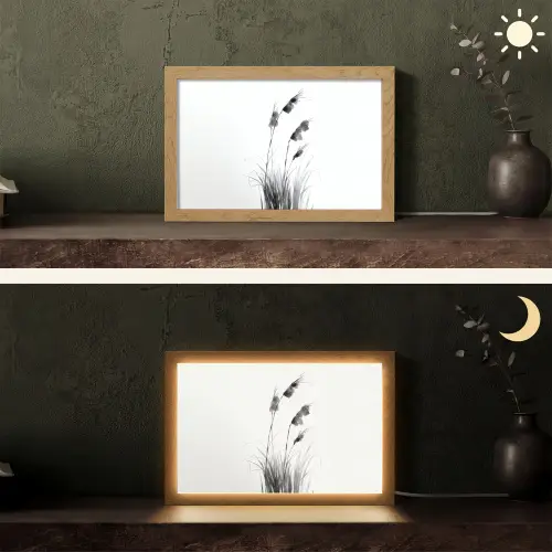 Minimalistisch - Stelen - Wit Light Box met kabel (Tafellamp) klein -sfeer3