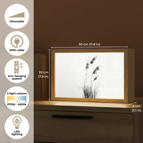 Minimalistisch - Stelen - Wit Light Box met kabel (Tafellamp) klein -USP_EN