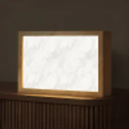 Minimalistisch - Wit - Grijze aders Light Box met kabel (Tafellamp) klein 924 -z3d_website