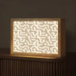 Modern - Abstract - Beige Light Box met kabel (Tafellamp) klein 924 -z3d_website