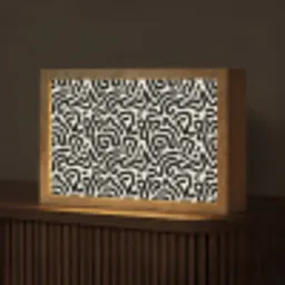 Modern - Abstract - Zwart Light Box met kabel (Tafellamp) klein 924 -z3d_website
