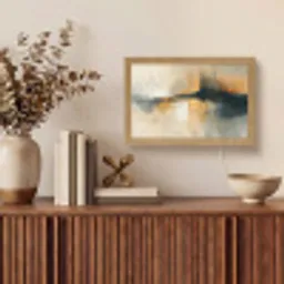 Modern - Abstract - Goud - Zwart Light Box met kabel (Tafellamp) klein -sfeer2