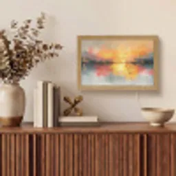 Modern - Abstract - Goud - Roze Light Box met kabel (Tafellamp) klein -sfeer2