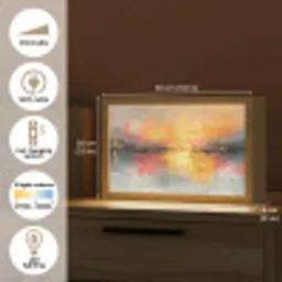 Modern - Abstract - Goud - Roze Light Box met kabel (Tafellamp) klein -USP_EN