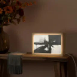 Modern - Zwart wit - Abstract - Kunst Light Box met kabel (Tafellamp) klein -sfeer4