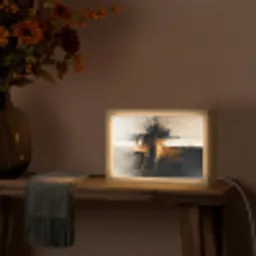 Modern - Zwart - Verf - Goud Light Box met kabel (Tafellamp) klein -sfeer4