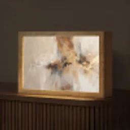 Modern - Bruin - Abstract - Beige Light Box met kabel (Tafellamp) klein -z3d_website