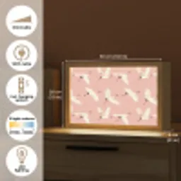 Modern - Kraanvogels - Roze Light Box met kabel (Tafellamp) klein 924 -USP_EN