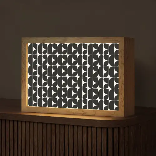 Modern - Geometrisch - Zwart Light Box met kabel (Tafellamp) klein 924 -z3d_website