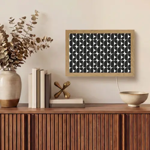 Modern - Geometrisch - Zwart Light Box met kabel (Tafellamp) klein 924 -sfeer2