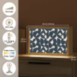 Modern - Geometrisch - Blauw Light Box met kabel (Tafellamp) klein 924 -USP_EN