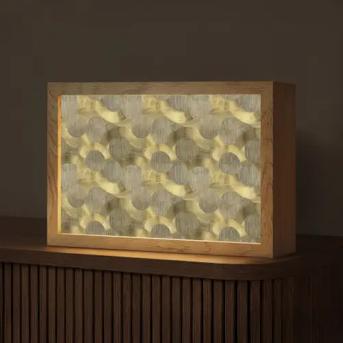 Modern - Geometrisch - Goud Light Box met kabel (Tafellamp) klein 924 -z3d_website