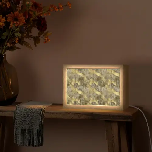 Modern - Geometrisch - Goud Light Box met kabel (Tafellamp) klein 924 -sfeer4