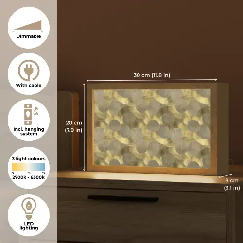Modern - Geometrisch - Goud Light Box met kabel (Tafellamp) klein 924 -USP_EN