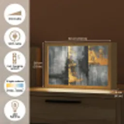 Modern - Goud - Grijs - Patroon Light Box met kabel (Tafellamp) klein -USP_EN