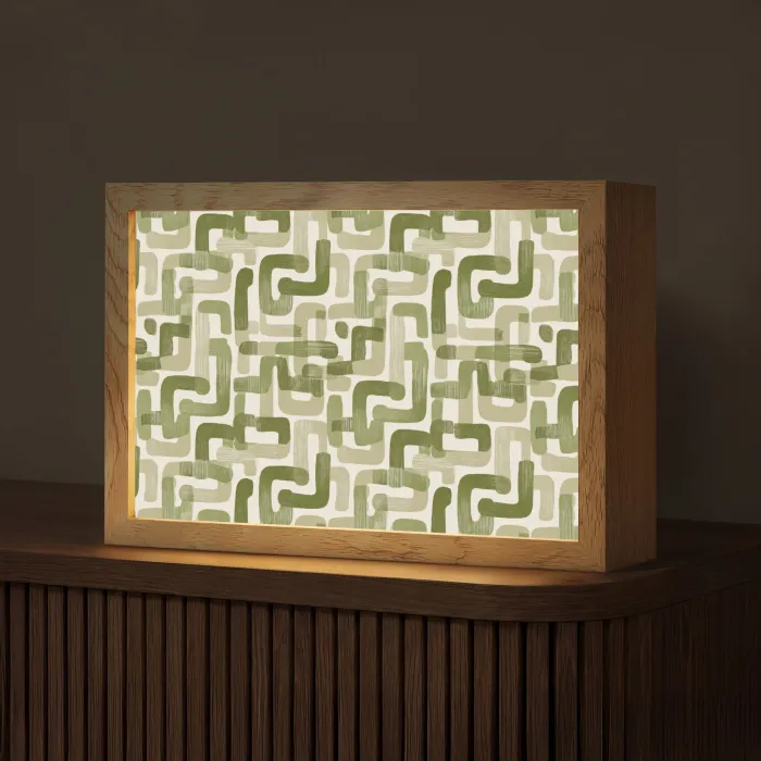 Modern - Grafisch - Groen Light Box met kabel (Tafellamp) klein 924 -z3d_website