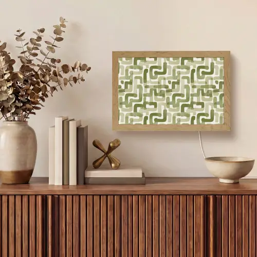 Modern - Grafisch - Groen Light Box met kabel (Tafellamp) klein 924 -sfeer2
