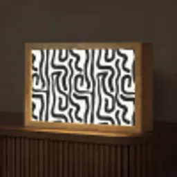 Modern - Lijnen - Zwart Light Box met kabel (Tafellamp) klein 924 -z3d_website