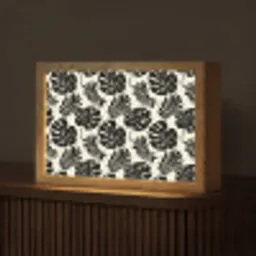 Modern - Monstera - Zwart Light Box met kabel (Tafellamp) klein 924 -z3d_website