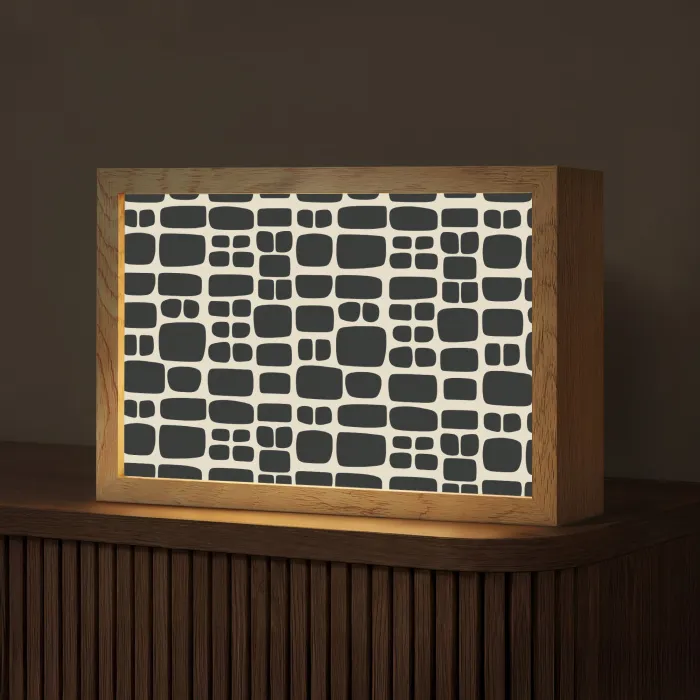 Modern - Organisch - Zwart Light Box met kabel (Tafellamp) klein 924 -z3d_website