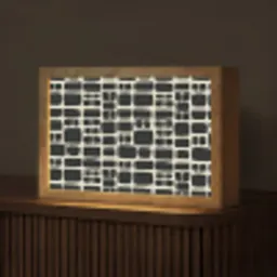 Modern - Organisch - Zwart Light Box met kabel (Tafellamp) klein 924 -z3d_website