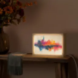 Modern - Verf - Kunst - Kleurrijk Light Box met kabel (Tafellamp) klein -sfeer4