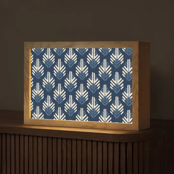 Modern - Patroon - Blauw Light Box met kabel (Tafellamp) klein 924 -z3d_website
