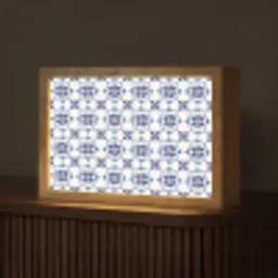 Modern - Patroon - Blauw - Roze Light Box met kabel (Tafellamp) klein 924 -z3d_website