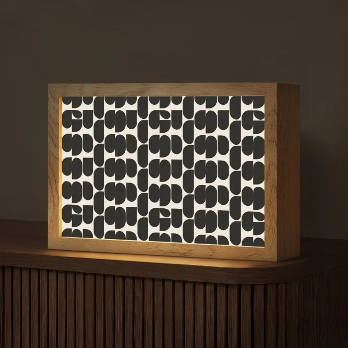 Modern - Patroon - Zwart Light Box met kabel (Tafellamp) klein 924 -z3d_website