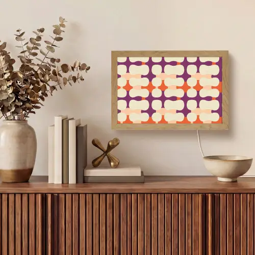 Modern - Patroon - Kleurrijk Light Box met kabel (Tafellamp) klein 924 -sfeer2