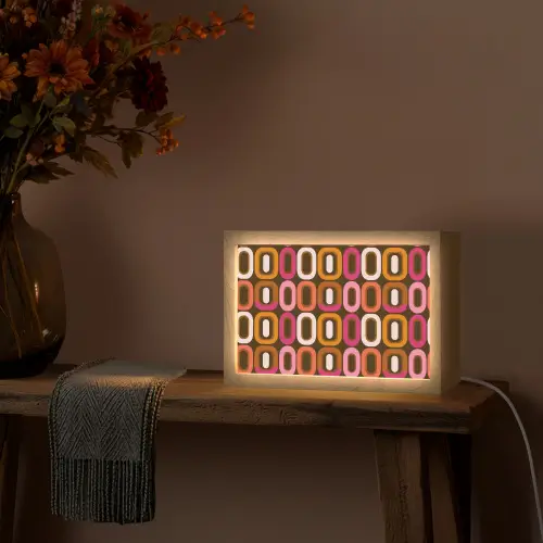 Modern - Retro - Kleurrijk Light Box met kabel (Tafellamp) klein 924 -sfeer4