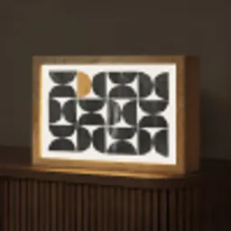 Modern - Halve cirkel - Goud - Zwart Light Box met kabel (Tafellamp) klein -z3d_website