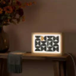 Modern - Halve cirkel - Goud - Zwart Light Box met kabel (Tafellamp) klein -sfeer4
