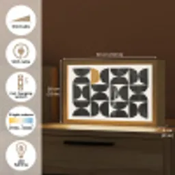 Modern - Halve cirkel - Goud - Zwart Light Box met kabel (Tafellamp) klein -USP_EN