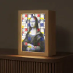 Mona Lisa - Mondriaan - Oude Meesters Light Box met kabel (Tafellamp) klein -z3d_website