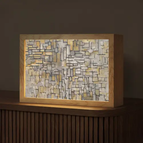 Mondriaan - Kunst - Oude meesters - Tableau I Light Box met kabel (Tafellamp) klein -z3d_website