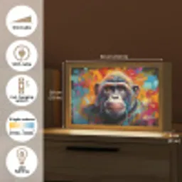 Aap - Gorilla - Graffiti - Dieren - Kleuren Light Box met kabel (Tafellamp) klein -USP_EN