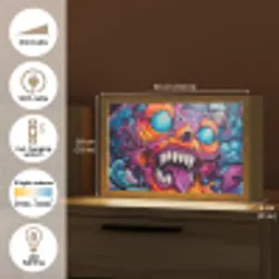 Monster - Graffiti - Kleuren - Oranje Light Box met kabel (Tafellamp) klein -USP_EN