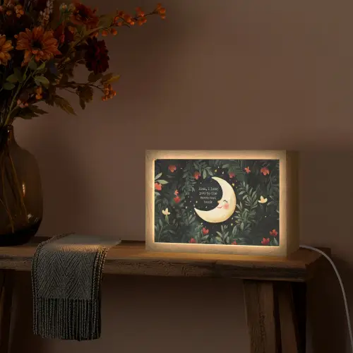 Maan - Quote - Bloemen - Sterren Light Box met kabel (Tafellamp) klein -sfeer4