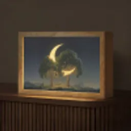 Maan - Bomen - Rust Light Box met kabel (Tafellamp) klein -z3d_website