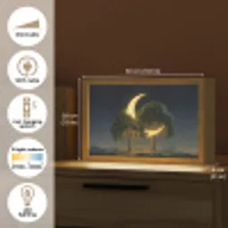 Maan - Bomen - Rust Light Box met kabel (Tafellamp) klein -USP_EN