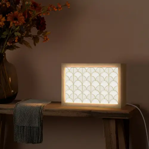 Mozaïek - Bogen - Goud Light Box met kabel (Tafellamp) klein 924 -sfeer4