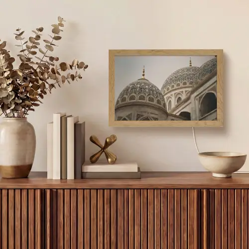 Mozaïekkoepels - Gouden spitsen - Islamitisch Light Box met kabel (Tafellamp) klein -sfeer2