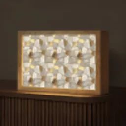 Mozaïek - Marmer - Goud Light Box met kabel (Tafellamp) klein 924 -z3d_website