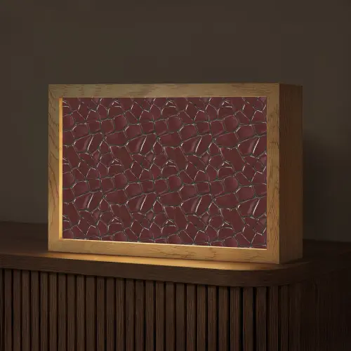Mozaïek - Tegel - Bordeauxrood Light Box met kabel (Tafellamp) klein 924 -z3d_website