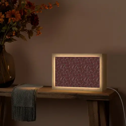 Mozaïek - Tegel - Bordeauxrood Light Box met kabel (Tafellamp) klein 924 -sfeer4